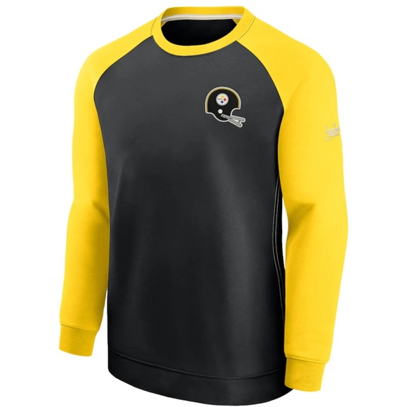 Nike Other - Men’s Nike Pittsburgh Steelers Nike‎ Dri-Fit Raglan Crew Sweatshirt Gold & Black